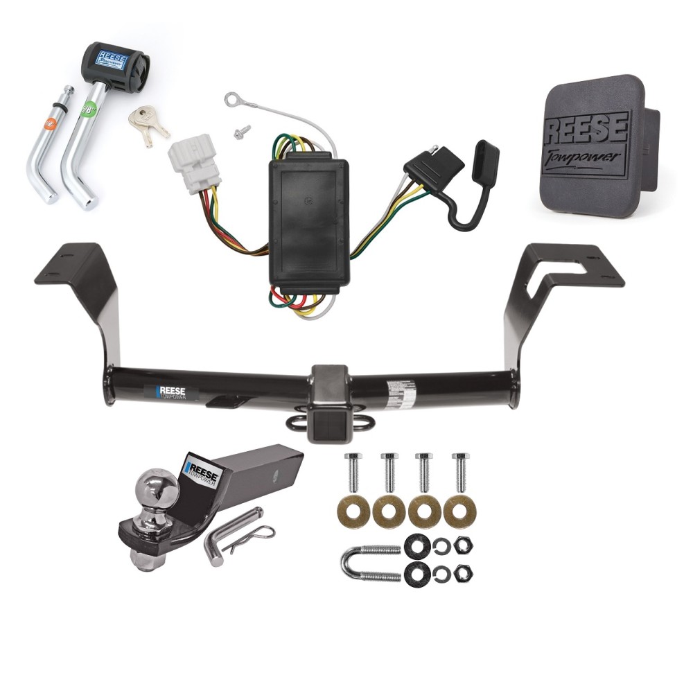 Custom Fit Trailer Hitch Wiring Harness (Plug & Play) 2" Drop Ball-Mount w/ Pin/Clip 2" Chrome Ball Security Lock Pin Rubber Hitch Plug Cover Installation Hardware Installation Instructions 44575 74704 21536 7054430 7000600 Reese Trailer To Reese Trailer Tow Hitch For 07-11 Honda CR-V Deluxe Package Wiring 2" Ball and Lock