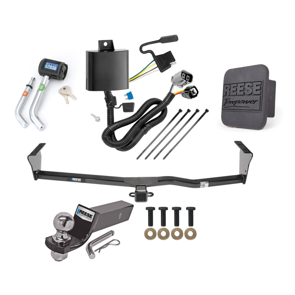 Custom Fit Trailer Hitch Wiring Harness (Plug & Play) 2" Drop Ball-Mount w/ Pin/Clip 2" Chrome Ball Security Lock Pin Rubber Hitch Plug Cover Installation Hardware Installation Instructions 44639 118269 21536 7054430 7000600 Reese Trailer To Reese Trailer Tow Hitch For 11-13 KIA Sorento SX V6 Deluxe Package Wiring 2" Ball and Lock