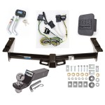Custom Fit Trailer Hitch Wiring Harness (Plug & Play) 2" Drop Ball-Mount w/ Pin/Clip 2" Chrome Ball Security Lock Pin Rubber Hitch Plug Cover Installation Hardware Installation Instructions 44652 74665 21536 7054430 7000600 Reese Trailer To Reese Trailer Tow Hitch For 95-02 Ford Van E150 E250 E350 Deluxe Package Wiring 2" Ball and Lock