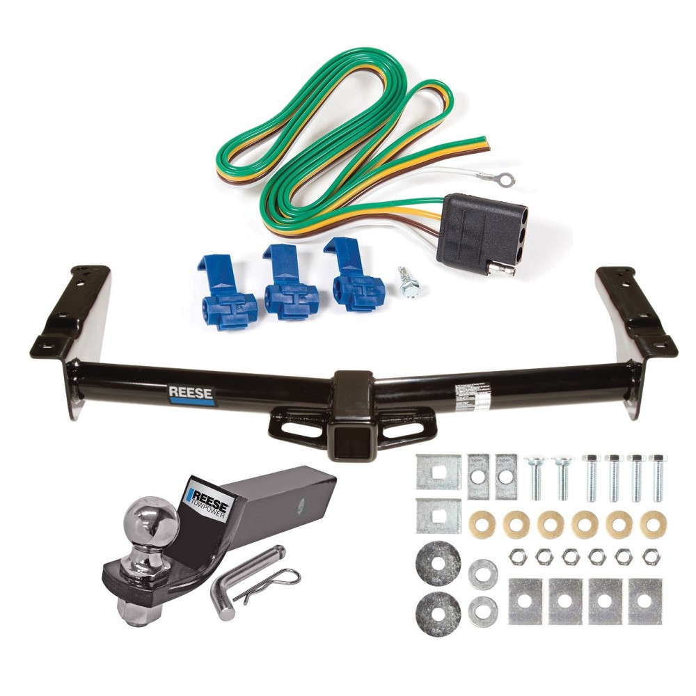 Custom Fit Trailer Hitch Wiring Harness (Requires Splicing) 2" Drop Ball-Mount w/ Pin/Clip 2" Chrome Ball Installation Hardware Installation Instructions 44652 78058 21536 Reese Trailer Tow Hitch 75-91 03-07 Van E100 E150 E250 E350 Complete Pac Reese Trailer Tow Hitch For 75-91 03-07 Ford Van E100 E150 E250 E350 Complete Package w/ Wiring and 2" Ball