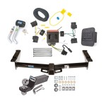 Custom Fit Trailer Hitch Wiring Harness (Plug & Play) 2" Drop Ball-Mount w/ Pin/Clip 2" Chrome Ball Security Lock Pin Rubber Hitch Plug Cover Installation Hardware Installation Instructions 44652 85774 21536 7054430 7000600 Reese Trailer To Reese Trailer Tow Hitch For 08-14 Ford Van E150 E250 E350 Deluxe Package Wiring 2" Ball and Lock
