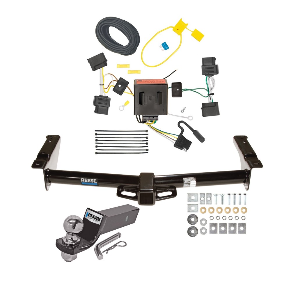 Custom Fit Trailer Hitch Wiring Harness (Plug & Play) 2" Drop Ball-Mount w/ Pin/Clip 2" Chrome Ball Installation Hardware Installation Instructions 44652 118551 21536 Reese Trailer Tow Hitch 08-14 Van E150 E250 E350 Complete Package Wiring Reese Trailer Tow Hitch For 08-14 Ford Van E150 E250 E350 Complete Package w/ Wiring and 2" Ball