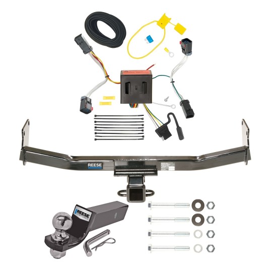 Custom Fit Trailer Hitch Wiring Harness (Plug & Play) 2" Drop Ball-Mount w/ Pin/Clip 2" Chrome Ball Installation Hardware Installation Instructions 44661 118539 21536 Reese Trailer Tow Hitch 11-17 Jeep Compass Complete Package Wiring and 2& Reese Trailer Tow Hitch For 11-17 Jeep Compass Complete Package w/ Wiring and 2" Ball