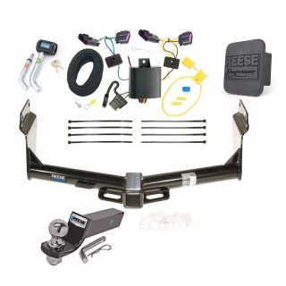 Custom Fit Trailer Hitch Wiring Harness (Plug & Play) 2" Drop Ball-Mount w/ Pin/Clip 2" Chrome Ball Security Lock Pin Rubber Hitch Plug Cover Installation Hardware Installation Instructions 44662 85838 21536 7054430 7000600 Reese Trailer Tow Reese Trailer Tow Hitch For 14-24 Dodge Durango Deluxe Package Wiring 2" Ball and Lock