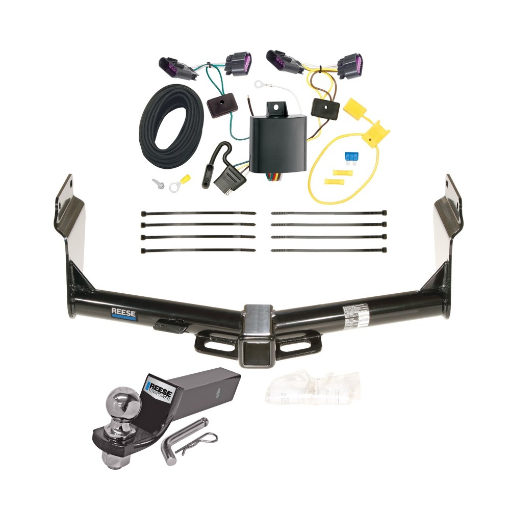 Custom Fit Trailer Hitch Wiring Harness (Plug & Play) 2" Drop Ball-Mount w/ Pin/Clip 2" Chrome Ball Installation Hardware Installation Instructions 44662 118617 21536 Reese Trailer Tow Hitch 14-23 Dodge Durango Complete Package Wiring and 2 Reese Trailer Tow Hitch For 14-24 Dodge Durango Complete Package w/ Wiring and 2" Ball