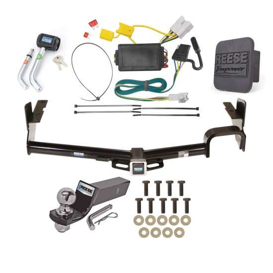 Custom Fit Trailer Hitch Wiring Harness (Plug & Play) 2" Drop Ball-Mount w/ Pin/Clip 2" Chrome Ball Security Lock Pin Rubber Hitch Plug Cover Installation Hardware Installation Instructions 44670 78067 21536 7054430 7000600 Reese Trailer Tow Reese Trailer Tow Hitch For 08-13 Toyota Highlander Deluxe Package Wiring 2" Ball and Lock