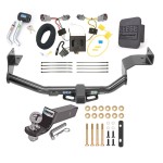 Custom Fit Trailer Hitch Wiring Harness (Plug & Play) 2" Drop Ball-Mount w/ Pin/Clip 2" Chrome Ball Security Lock Pin Rubber Hitch Plug Cover Installation Hardware Installation Instructions 44689 118571 21536 7054430 7000600 Reese Trailer To Reese Trailer Tow Hitch For 13-18 Hyundai Santa Fe Sport 5 Pass Deluxe Package Wiring 2" Ball and Lock