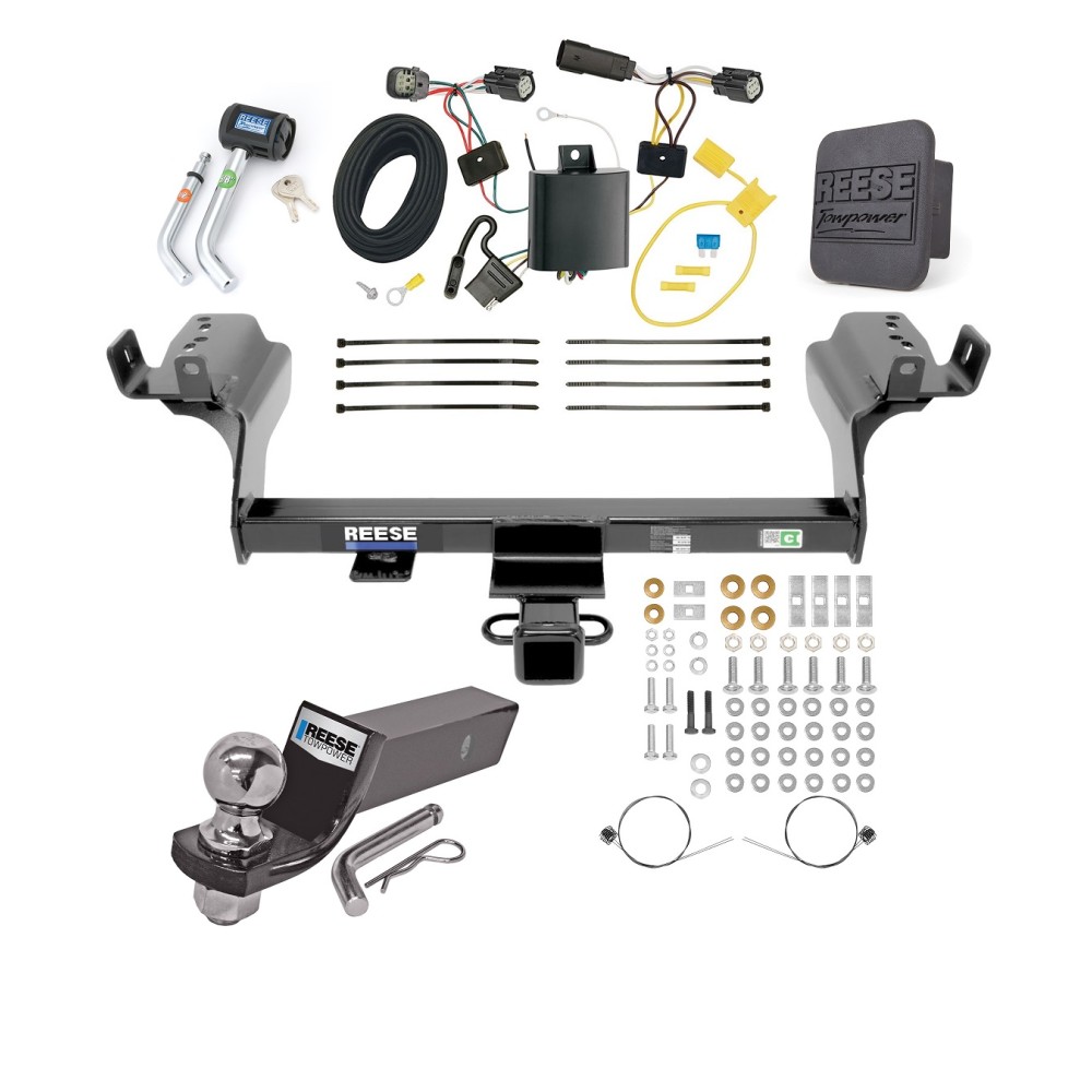 Custom Fit Trailer Hitch Wiring Harness (Plug & Play) 2" Drop Ball-Mount w/ Pin/Clip 2" Chrome Ball Security Lock Pin Rubber Hitch Plug Cover Installation Hardware Installation Instructions 44694 118715 21536 7054430 7000600 Reese Trailer To Reese Trailer Tow Hitch For 17-18 Ford Escape Deluxe Package Wiring 2" Ball and Lock