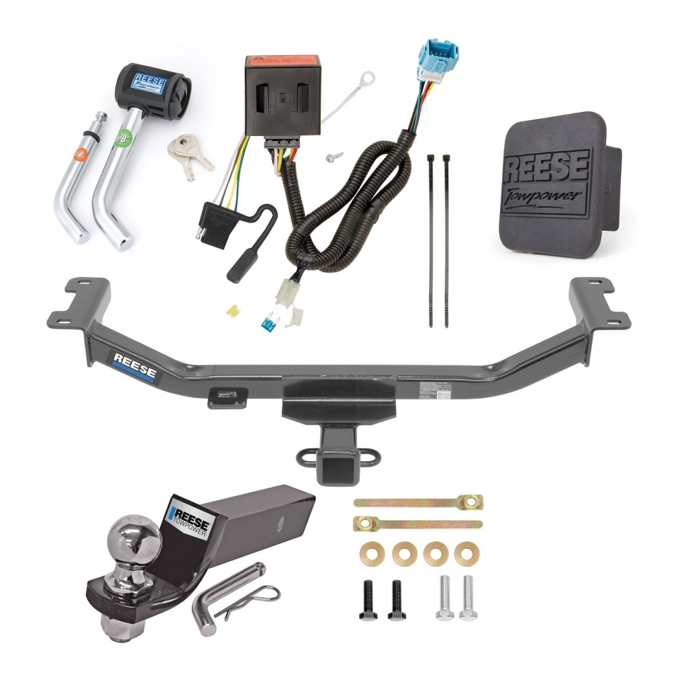 Custom Fit Trailer Hitch Wiring Harness (Plug & Play) 2" Drop Ball-Mount w/ Pin/Clip 2" Chrome Ball Security Lock Pin Rubber Hitch Plug Cover Installation Hardware Installation Instructions 44695 118569 21536 7054430 7000600 Reese Trailer To Reese Trailer Tow Hitch For 13-18 Acura RDX Deluxe Package Wiring 2" Ball and Lock