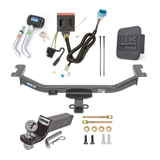 Custom Fit Trailer Hitch Wiring Harness (Plug & Play) 2" Drop Ball-Mount w/ Pin/Clip 2" Chrome Ball Security Lock Pin Rubber Hitch Plug Cover Installation Hardware Installation Instructions 44695 118569 21536 7054430 7000600 Reese Trailer To Reese Trailer Tow Hitch For 13-18 Acura RDX Deluxe Package Wiring 2" Ball and Lock