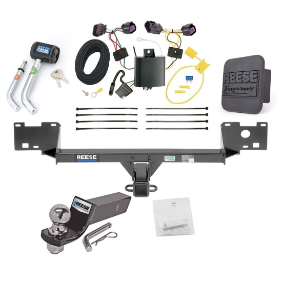 Custom Fit Trailer Hitch Wiring Harness (Plug & Play) 2" Drop Ball-Mount w/ Pin/Clip 2" Chrome Ball Security Lock Pin Rubber Hitch Plug Cover Installation Hardware Installation Instructions 44770 118719 21536 7054430 7000600 Reese Trailer T Reese Trailer Tow Hitch For 15-23 RAM ProMaster City Deluxe Package Wiring 2" Ball and Lock