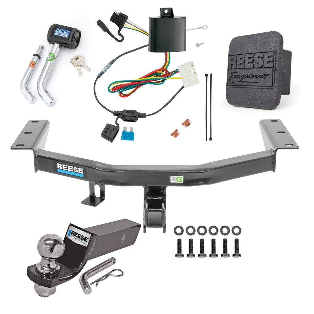 Custom Fit Trailer Hitch Wiring Harness (Plug & Play) 2" Drop Ball-Mount w/ Pin/Clip 2" Chrome Ball Security Lock Pin Rubber Hitch Plug Cover Installation Hardware Installation Instructions 44778 118628 21536 7054430 7000600 Reese Trailer T Reese Trailer Tow Hitch For 14-20 Acura MDX Deluxe Package Wiring 2" Ball and Lock