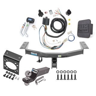 Custom Fit Trailer Hitch Wiring Harness (Plug & Play) 2" Drop Ball-Mount w/ Pin/Clip 2" Chrome Ball Mounting Bracket Security Lock Pin Rubber Hitch Plug Cover Installation Hardware Installation Instructions 44778 118286 85283 21536 7054430 7 Reese Trailer Tow Hitch For 16-22 Honda Pilot Deluxe Package Wiring 2" Ball and Lock