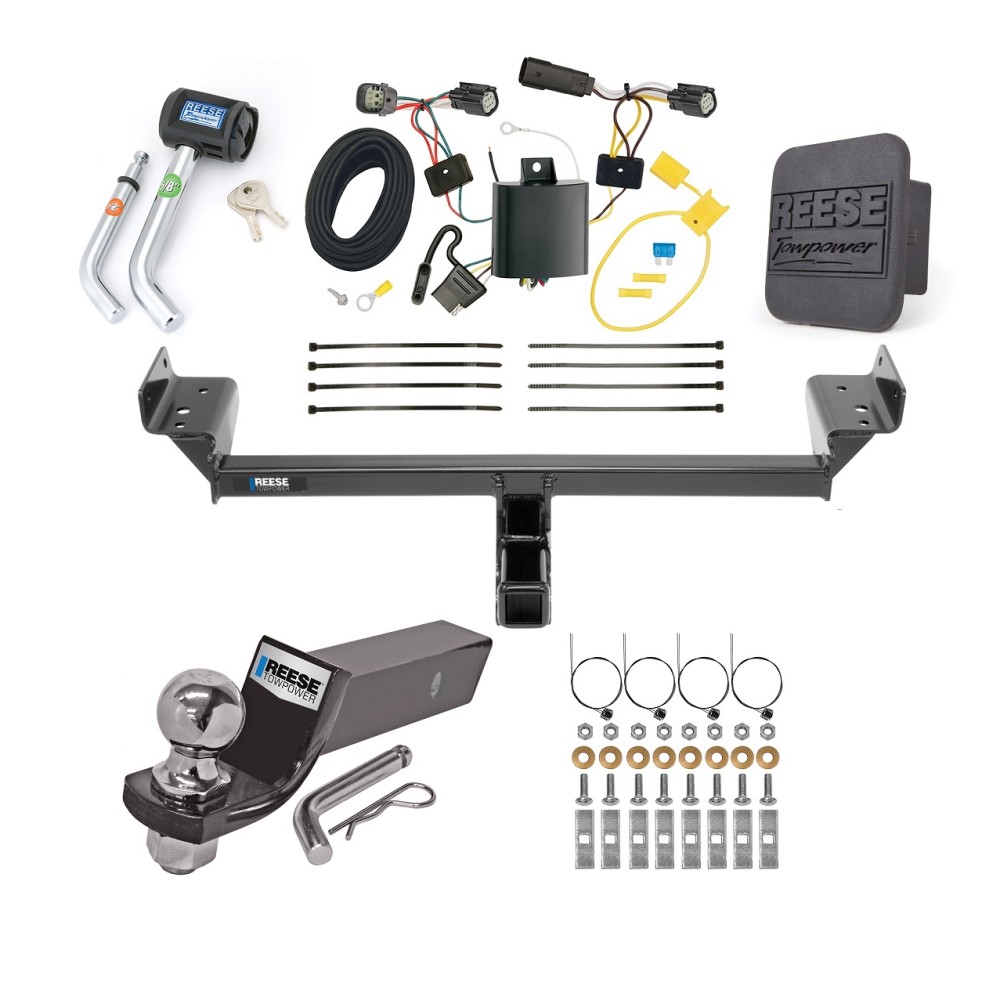 Custom Fit Trailer Hitch Wiring Harness (Plug & Play) 2" Drop Ball-Mount w/ Pin/Clip 2" Chrome Ball Security Lock Pin Rubber Hitch Plug Cover Installation Hardware Installation Instructions 44784 118677 21536 7054430 7000600 Reese Trailer To Reese Trailer Tow Hitch For 15-18 Ford Edge Titanium and Sport Models Only Deluxe Package Wiring 2" Ball and Lock