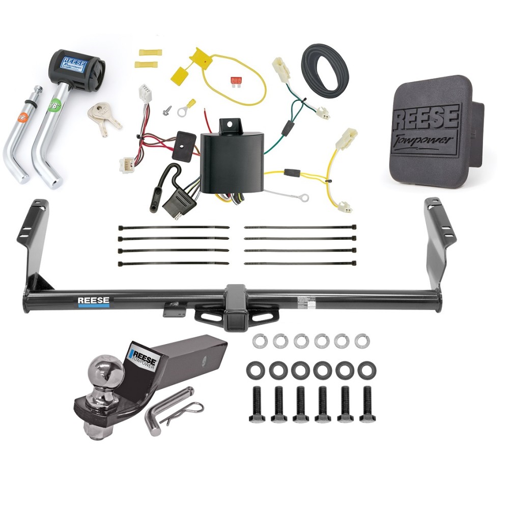 Custom Fit Trailer Hitch Wiring Harness (Plug & Play) 2" Drop Ball-Mount w/ Pin/Clip 2" Chrome Ball Security Lock Pin Rubber Hitch Plug Cover Installation Hardware Installation Instructions 44786 85866 21536 7054430 7000600 Reese Trailer Tow Reese Trailer Tow Hitch For 15-20 Toyota Sienna Except SE Deluxe Package Wiring 2" Ball and Lock