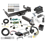 Custom Fit Trailer Hitch Class 5 Tri-Ball Trailer Hitch Ball Mount w/ Pin/Clip Wiring Harness (Plug & Play) 4-Way to 7-Way adapter w/ mounting bracket and screws Proportional Brake Control For 1-4 Axles Wiring Kit for 4 to 8 Brake Control Systems 25 f Class 5 2-1/2" Receiver Hitch For 03-24 Chevy Express GMC Savana Van w/ Draw-Tite Trailer Brake Control 7-Way RV Wiring Breakaway Battery Charger Complete System 2-5/16" Tow Ball