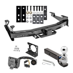 Class 5 Trailer Hitch Package w/ Wiring For 01-10 Chevy Silverado GMC Sierra 2500 3500 w/ 2-5/16" Ball 3" Drop Mount 7-Way Pin Blade RV Class 5 Trailer Hitch Package w/ Wiring For 01-10 Chevy Silverado GMC Sierra 2500 3500 w/ 2-5/16" Ball 3" Drop Mount 7-Way Pin Blade RV