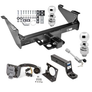 Custom Fit Trailer Hitch7-Way Wiring Harness (Plug & Play)5" Drop Ball Mount 2-5/16" and 2" Chrome Ball Dogbone Style Towing Lock Installation Hardware Installation Instructions 45518 74682 45123 63836 63830 63252 Draw-Tite Trailer To Class 5 Trailer Tow Hitch For 11-23 Dodge RAM 1500 2500 3500 Except Mega Cab w/ 7-Way Wiring 2-5/16" and 2" Balls 5" Drop Mount and Towing Lock