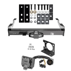 Class 5 18K Trailer Hitch w/ Wiring Kit For 01-10 Chevy Silverado GMC Sierra 2500 3500 7-Way Pin Blade RV 4-Flat Plug Harness Light w/ Bracket Class 5 18K Trailer Hitch w/ Wiring Kit For 01-10 Chevy Silverado GMC Sierra 2500 3500 7-Way Pin Blade RV 4-Flat Plug Harness Light w/ Bracket