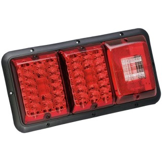 474-009 Bargman Triple Trailer Taillight Horizontal Mount 84/85 Series w/ Red LED Incandescent Backup w/ Black Base RV Bargman Triple Trailer Taillight Horizontal Mount 84/85 Series w/ Red LED Incandescent Backup w/ Black Base RV