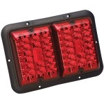Bargman LED Double Trailer Taillight Red and Red LED w/ Black Base