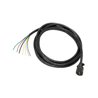 50-67-106 Bargman Trailer Wiring Connector 7-Way Trailer End 18 ft. Length Wire 7-Way RV Round Tow Plug Harness Molded Trailer Cord w/18ft. Cable