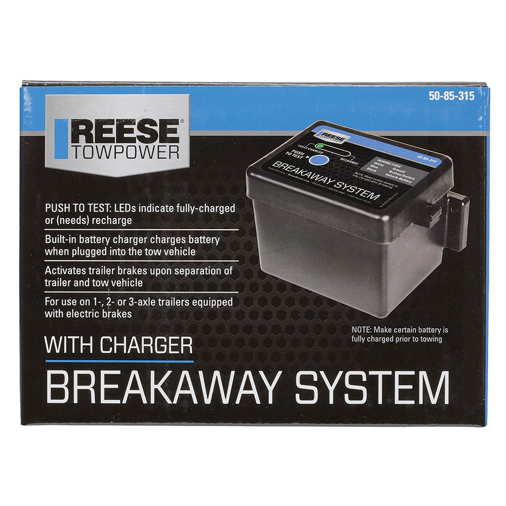 Reese Towpower Trailer Breakaway System, 1 to 3 Axle Trailers, Push to Test LED