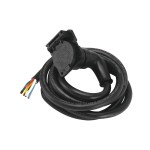 Right Angle 7-Way RV Round Tow Plug Harness Molded Car End w/ 7 ft Cable