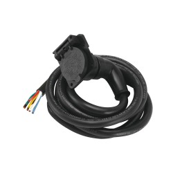 Right Angle 7-Way RV Round Tow Plug Harness Molded Car End w/ 7 ft Cable