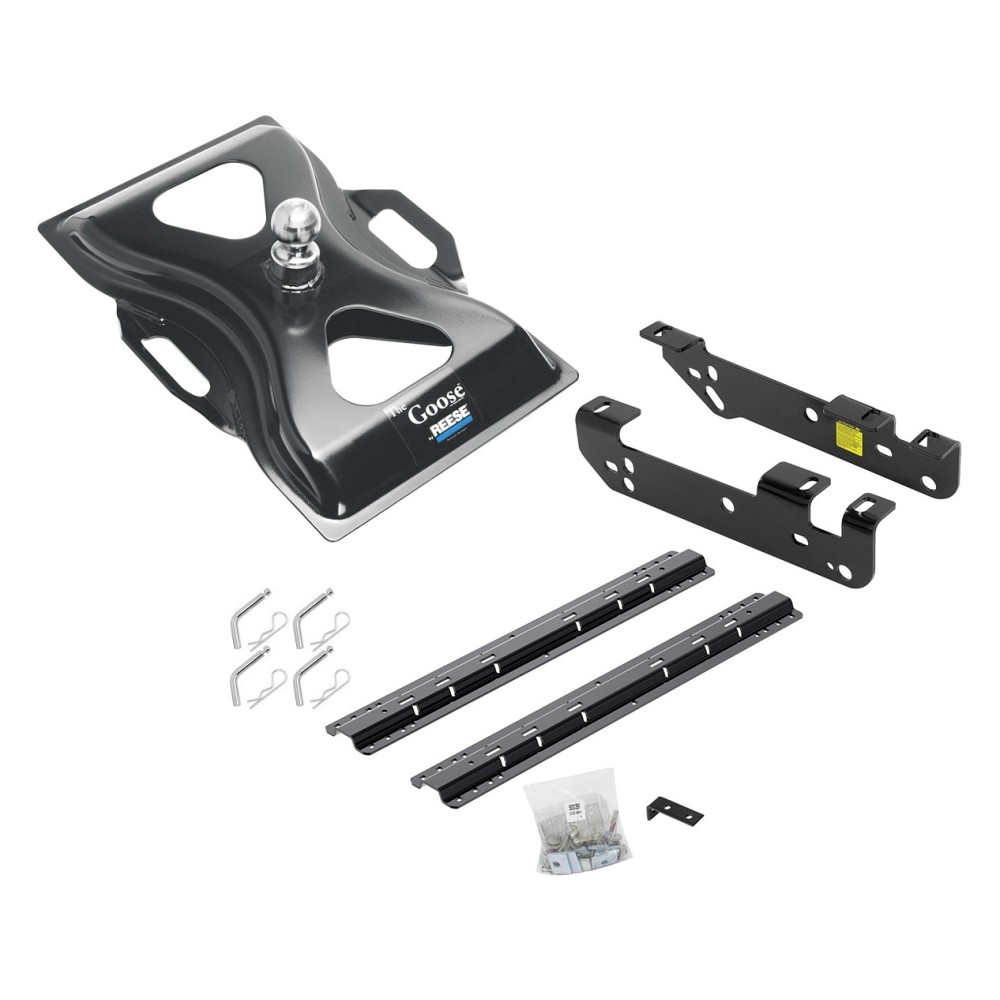 Reese Quick Install Rail Kit and 25K Gooseneck Hitch For 11-16 Ford F250 F350 F450 Custom Fit No Drill Base Rails For Gooseneck Trailer