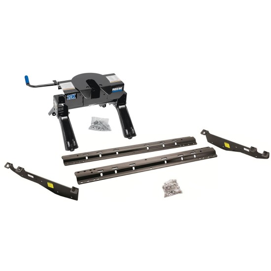 Reese Fifth Wheel Rail Kit Custom Quick Connect Brackets Reese Pro Series 5th Wheel Trailer Hitch 20K Installation Hardware Installation Instructions 50043-58 30119 Reese Reese Quick Install Rail Kit and 20K 5th Wheel Hitch 99-04 F250 F350 Custom Fit No D Reese Quick Install Rail Kit and 20K 5th Wheel Hitch For 99-04 Ford F250 F350 Custom Fit No Drill Base Rails For 5th Wheel and Trailer Fifth