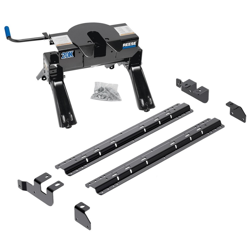 Reese Fifth Wheel Rail Kit Custom Quick Connect Brackets Reese Pro Series 5th Wheel Trailer Hitch 20K Installation Hardware Installation Instructions 50054-58 30119 Reese Reese Quick Install Rail Kit and 20K 5th Wheel Hitch 14-19 RAM 2500 Custom Fit No Dr Reese Quick Install Rail Kit and 20K 5th Wheel Hitch For 14-19 RAM 2500 Custom Fit No Drill Base Rails For 5th Wheel and Trailer Fifth