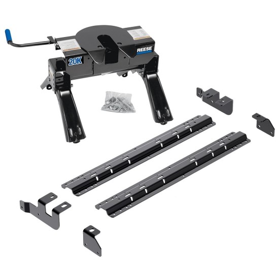 Reese Fifth Wheel Rail Kit Custom Quick Connect Brackets Reese Pro Series 5th Wheel Trailer Hitch 20K Installation Hardware Installation Instructions 50054-58 30119 Reese Reese Quick Install Rail Kit and 20K 5th Wheel Hitch 14-19 RAM 2500 Custom Fit No Dr Reese Quick Install Rail Kit and 20K 5th Wheel Hitch For 14-19 RAM 2500 Custom Fit No Drill Base Rails For 5th Wheel and Trailer Fifth