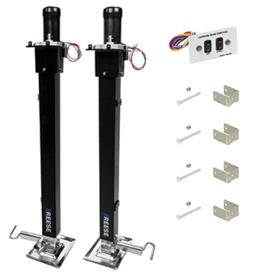 Reese 8,000 lbs. 5th Wheel Electric Landing Gear Trailer Jack Set - Dual Motors - 36 In. Travel