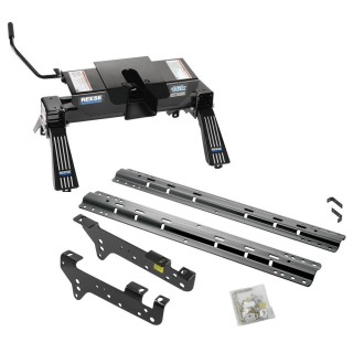 Reese Quick Install Rail Kit and 16K Dual Jaw 5th Wheel Hitch For 99-10 Ford F250 F350 F450 Custom Fit No Drill Base Rails For 5th Wheel and Trailer Fifth