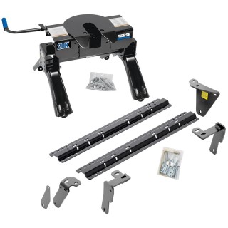 Reese Fifth Wheel Rail Kit Custom Quick Connect Brackets Reese Pro Series 5th Wheel Trailer Hitch 20K Installation Hardware Installation Instructions 50085-58 30119 Reese Reese Quick Install Rail Kit and 20K 5th Wheel Hitch 13-18 RAM 3500 Custom Fit No Dr Reese Quick Install Rail Kit and 20K 5th Wheel Hitch For 13-18 RAM 3500 Custom Fit No Drill Base Rails For 5th Wheel and Trailer Fifth