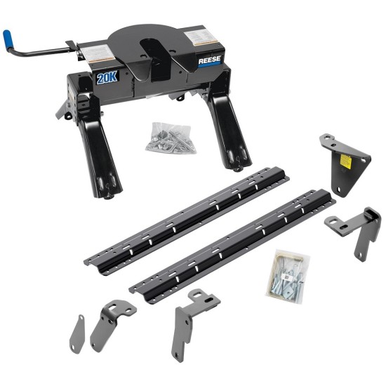 Reese Fifth Wheel Rail Kit Custom Quick Connect Brackets Reese Pro Series 5th Wheel Trailer Hitch 20K Installation Hardware Installation Instructions 50085-58 30119 Reese Reese Quick Install Rail Kit and 20K 5th Wheel Hitch 13-18 RAM 3500 Custom Fit No Dr Reese Quick Install Rail Kit and 20K 5th Wheel Hitch For 13-18 RAM 3500 Custom Fit No Drill Base Rails For 5th Wheel and Trailer Fifth