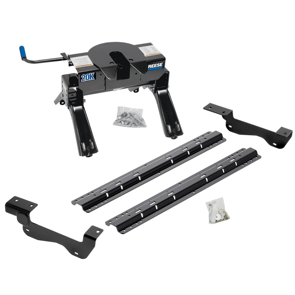 Reese Fifth Wheel Rail Kit Custom Quick Connect Brackets Reese Pro Series 5th Wheel Trailer Hitch 20K Installation Hardware Installation Instructions 50087-58 30119 Reese Reese Quick Install Rail Kit and 20K 5th Wheel Hitch 15-19 F150 Custom Fit No Drill Reese Quick Install Rail Kit and 20K 5th Wheel Hitch For 15-19 Ford F150 Custom Fit No Drill Base Rails For 5th Wheel and Trailer Fifth