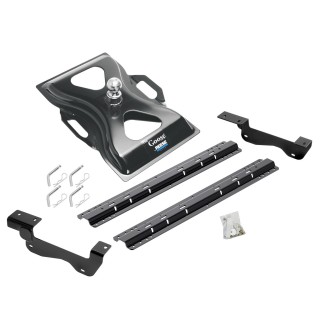 Reese Quick Install Rail Kit and 25K Gooseneck Hitch For 15-19 Ford F150 Custom Fit No Drill Base Rails For Gooseneck Trailer