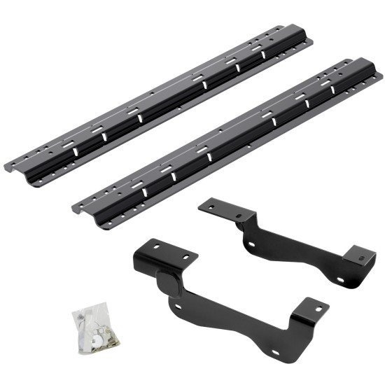 Reese Fifth Wheel Rail Kit Custom Quick Connect Brackets Installation Hardware Installation Instructions 50087-58 2015 2016 2017 2018 2019 2020 15 16 17 18 19 20 F-150 Except Raptor Reese Gooseneck and Fifth Wheel Rail Kit w/ Quick Connect Brackets Reese Quick Install Rail Kit For 15-19 Ford F150 Custom Fit No Drill Base Rails For 5th Wheel and Gooseneck Trailer Hitch Fifth