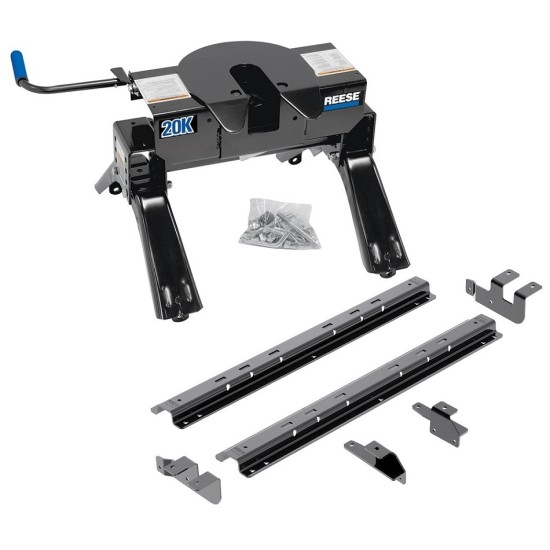 Reese Outboard Fifth Wheel Rail Kit Custom Outboard Quick Connect Brackets Reese Pro Series 5th Wheel Trailer Hitch 20K Installation Hardware Installation Instructions 56009-53 30119 Reese Reese Outboard Quick Install Rail Kit and 20K 5th Wheel Hitch 14-1 Reese Outboard Quick Install Rail Kit and 20K 5th Wheel Hitch For 14-19 RAM 2500 Custom Fit No Drill Base Rails For 5th Wheel and Trailer Fifth