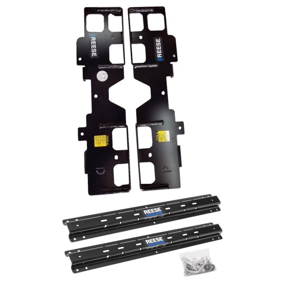 Reese Outboard Fifth Wheel Rail Kit Custom Outboard Quick Connect Brackets Reese 5th Wheel Trailer Hitch 16K Installation Hardware Installation Instructions 56015-53 30047 Reese Reese Outboard Quick Install Rail Kit and 16K Dual Jaw 5th Wheel Hitch 19-23 Reese Outboard Quick Install Rail Kit and 16K Dual Jaw 5th Wheel Hitch For 19-23 Silverado 1500 New Body Custom Fit No Drill Base Rails For 5th Wheel and Trailer Fifth