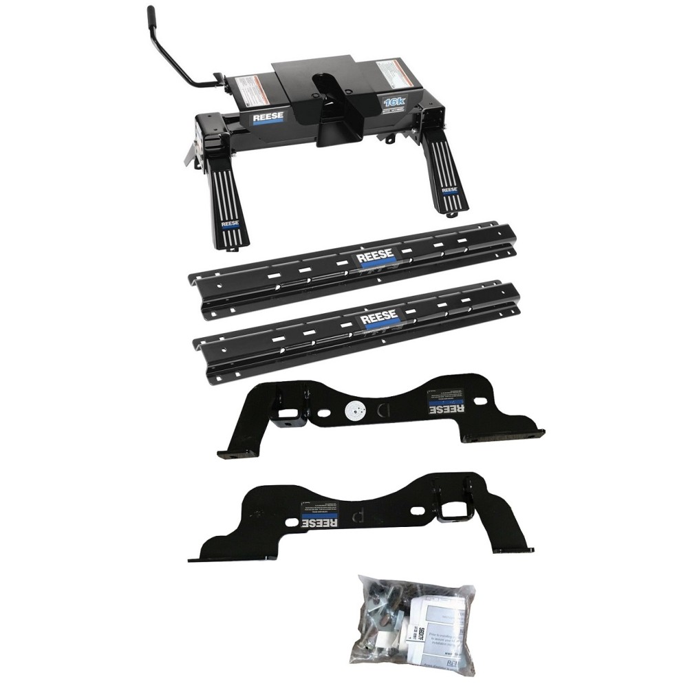 Reese Outboard Fifth Wheel Rail Kit Custom Outboard Quick Connect Brackets Reese 5th Wheel Trailer Hitch 16K Installation Hardware Installation Instructions 56017-53 30047 Reese Reese Outboard Quick Install Rail Kit and 16K Dual Jaw 5th Wheel Hitch 17-19 Reese Outboard Quick Install Rail Kit and 16K Dual Jaw 5th Wheel Hitch For 17-19 Ford F250 F350 Custom Fit No Drill Base Rails For 5th Wheel and Trailer Fifth
