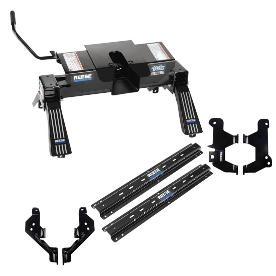 Reese Outboard Fifth Wheel Rail Kit Custom Outboard Quick Connect Brackets Reese 5th Wheel Trailer Hitch 16K Installation Hardware Installation Instructions 56018-53 30047 Reese Reese Outboard Quick Install Rail Kit and 16K Dual Jaw 5th Wheel Hitch 2019-2 Reese Outboard Quick Install Rail Kit and 16K Dual Jaw 5th Wheel Hitch For 2019-2024 RAM 1500 New Body Custom Fit No Drill Base Rails For 5th Wheel and Trailer Fifth