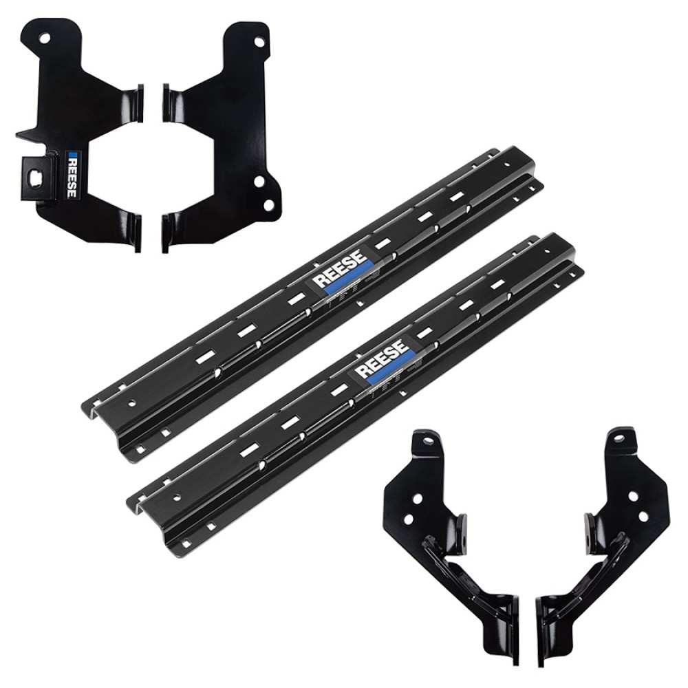 Reese Outboard Fifth Wheel Rail Kit Custom Outboard Quick Connect Brackets Installation Hardware Installation Instructions 56018-53 2019 2020 2021 2022 19 20 21 22 RAM 1500 New Body Style Except with Split Tail Gate Reese Gooseneck and Fifth Wheel Outboar Reese Outboard Quick Install Rail Kit For 19-24 RAM 1500 New Body Custom Fit No Drill Base Rails For 5th Wheel and Gooseneck Trailer Hitch Fifth