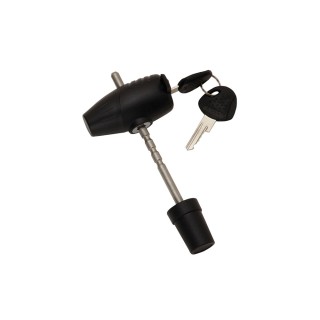 580410 BULLDOG Trailer Hitch Coupler Lock Adjustable 360 Degree Head Bulldog Easy Access Side Key Trailer Tow Hitch Coupler Tongue Lock w/ 2 Keys Dust Cap Lock Housing Rotates 360 Degrees