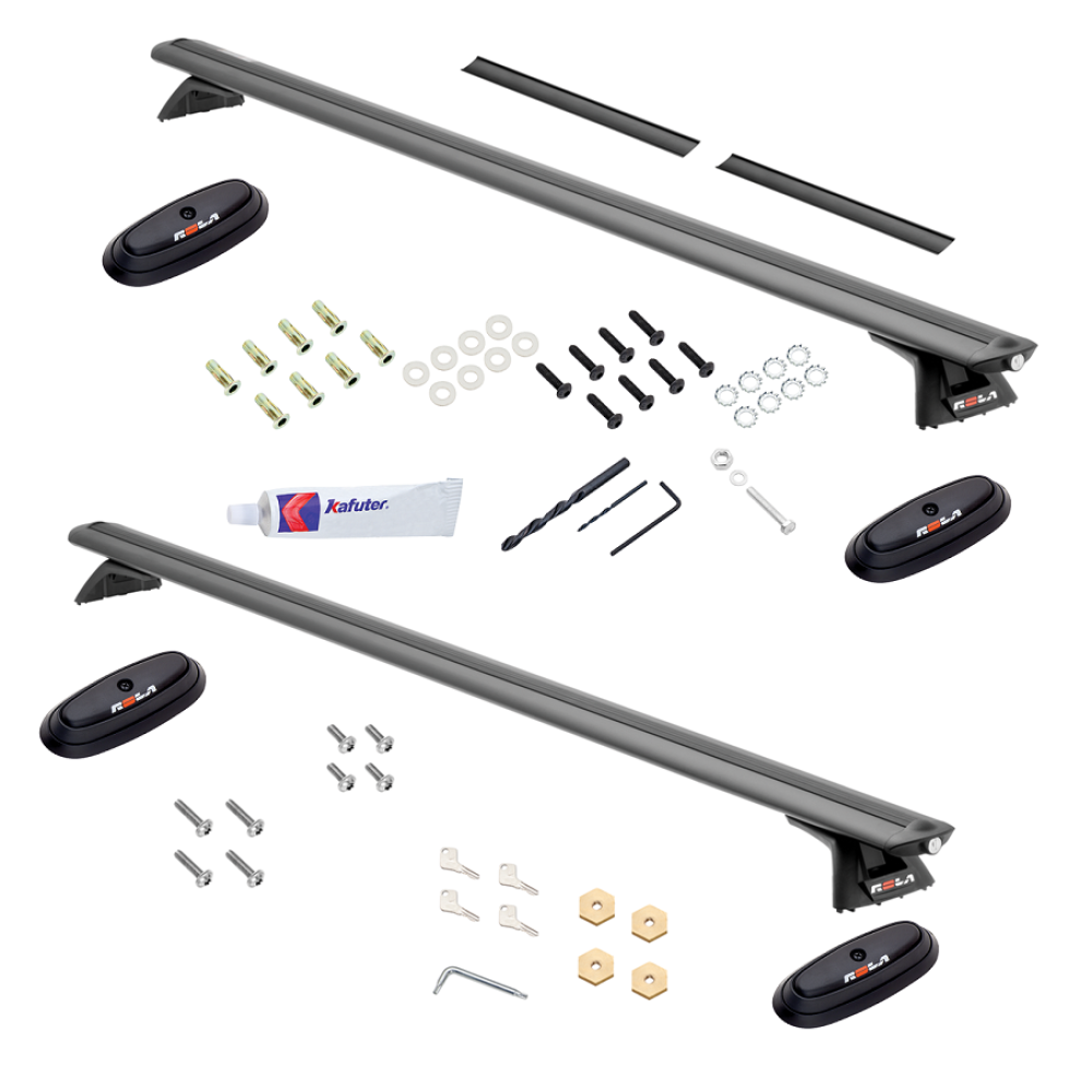 Heavy Duty Black Steel Ladder Roof Rack For Ford Econoline Fullsize Van – 2 Crossbars
