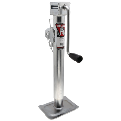 Bulldog 7K Pipe Mount Swivel Trailer Jack 15" Lift Zinc Inner and Outer Tube Sidewind Round Jack Corrosion Resistant 5 Year Warranty