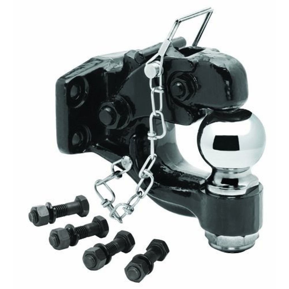 6301220 Draw-Tite Pintle Hook & Ball Combination Bolt-On 16000 lbs. Capacity Hook 2-5/16 inch Ball 14000 lbs. Capacity Ball Draw-Tite 16K Pintle Hook Receiver w/ 2-5/16" Trailer Tow Hitch Ball Grade 8 Hardware Heavy Duty