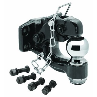 6301220 Draw-Tite Pintle Hook & Ball Combination Bolt-On 16000 lbs. Capacity Hook 2-5/16 inch Ball 14000 lbs. Capacity Ball Draw-Tite 16K Pintle Hook Receiver w/ 2-5/16" Trailer Tow Hitch Ball Grade 8 Hardware Heavy Duty